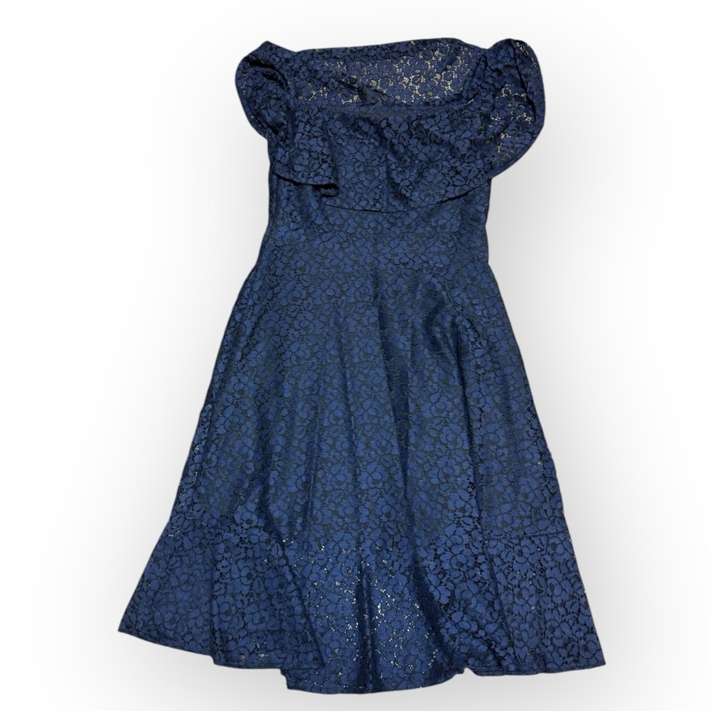 Banana republic woman’s size 6 blue embroidered side zip dress. - Picture 8 of 8